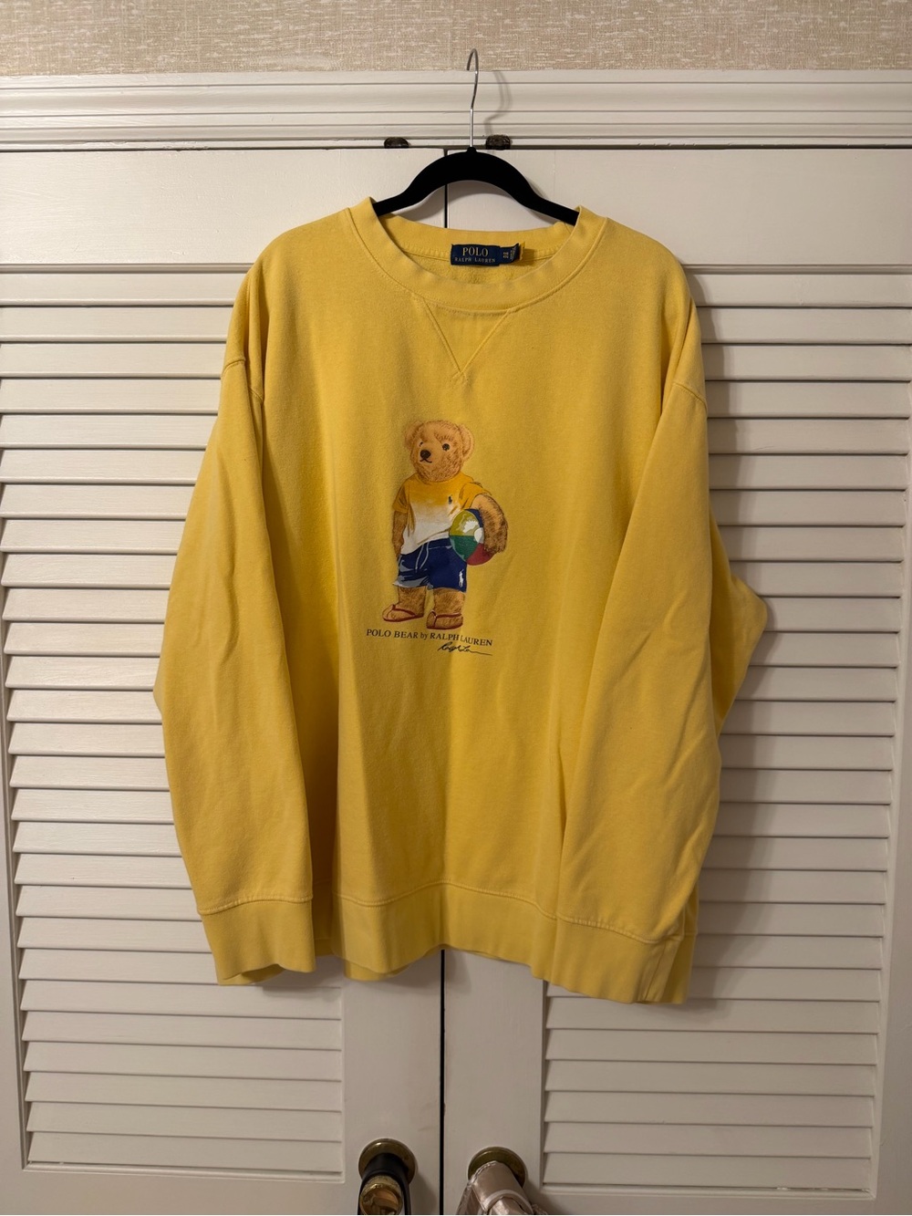Ralph Lauren Yellow Polo Bear Crewneck Sweatshirt